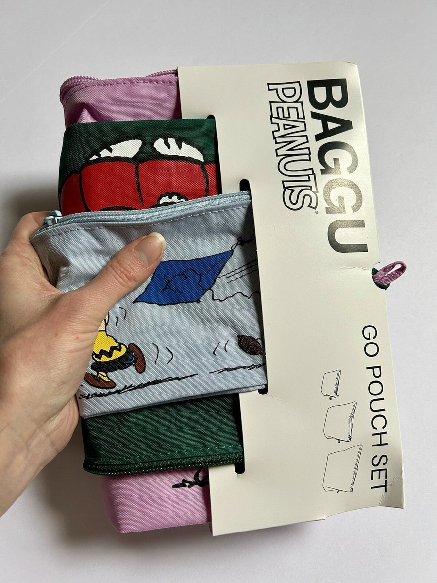 NEW! Baggu GO POUCH 3-PIECE SET in “Peanuts” Limited Edition NEW! Baggu GO POUCH 3-PIECE SET in “Peanuts” Limited Edition