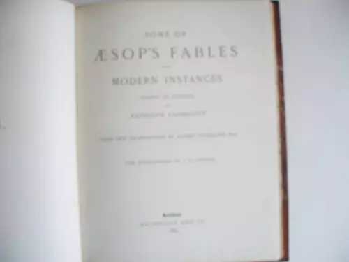 SOME OF AESOP'S FABLES Designs by Randlph Caldecott 1st ed 1883 Half calf brds
