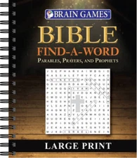 Brain GamesÂ® Bible Find a Word - Large Print - Spiral-bound - VERY GOOD