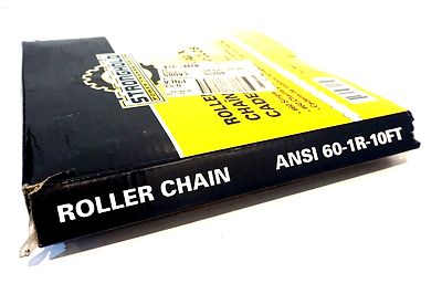 NEW STRONGHOLD ANSI 60-1R-10FT ROLLER CHAIN 60215 ANSI601R10FT