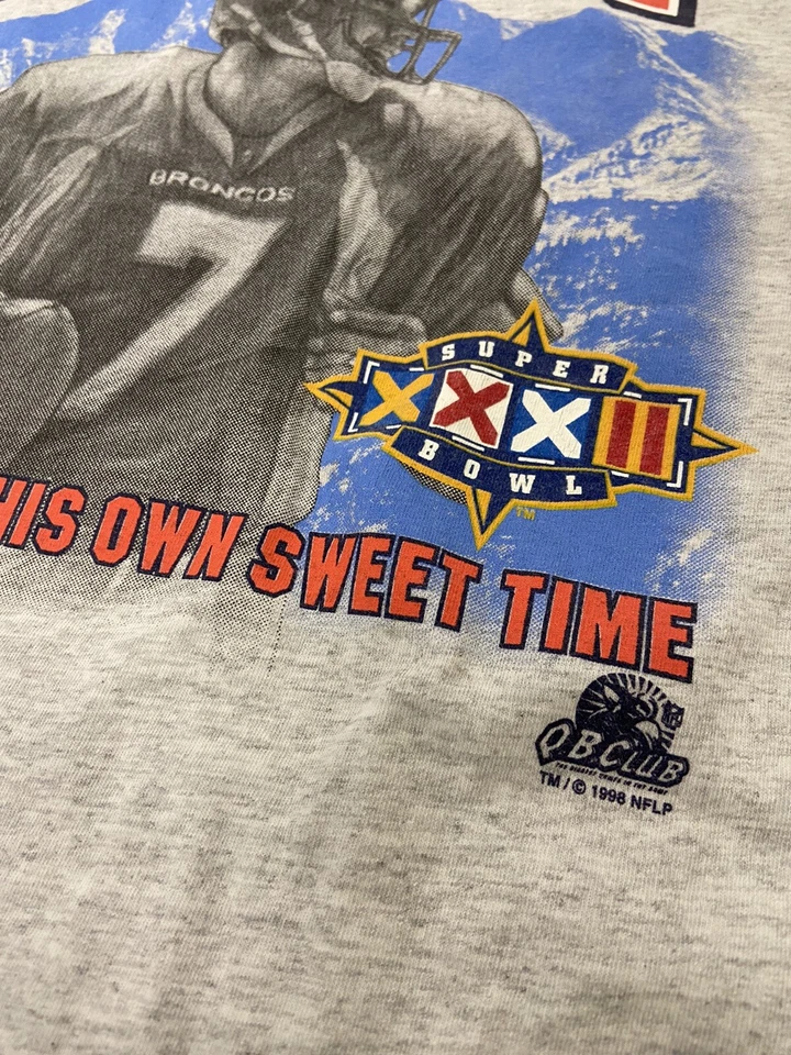 Camiseta De Colección Denver Broncos John Elway Campeón del Super Bowl Grande 1998 Años 90 NFL Foto 4 de 4