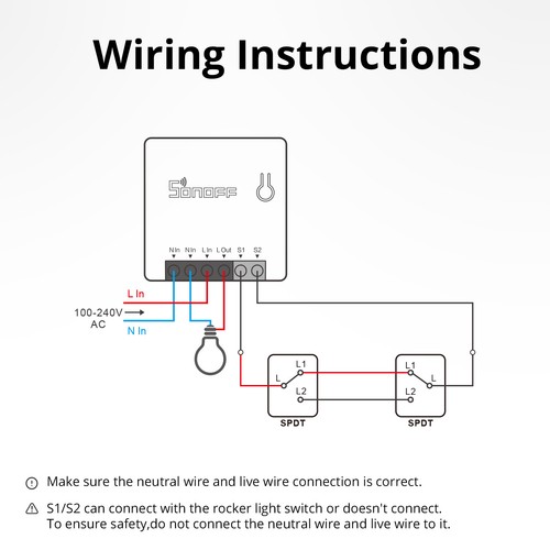 Smart Switch,SONOFF MINI R2 WiFi Smart Switch 2-Way,2.4G WiFi, APP Voice Control - Picture 14 of 14