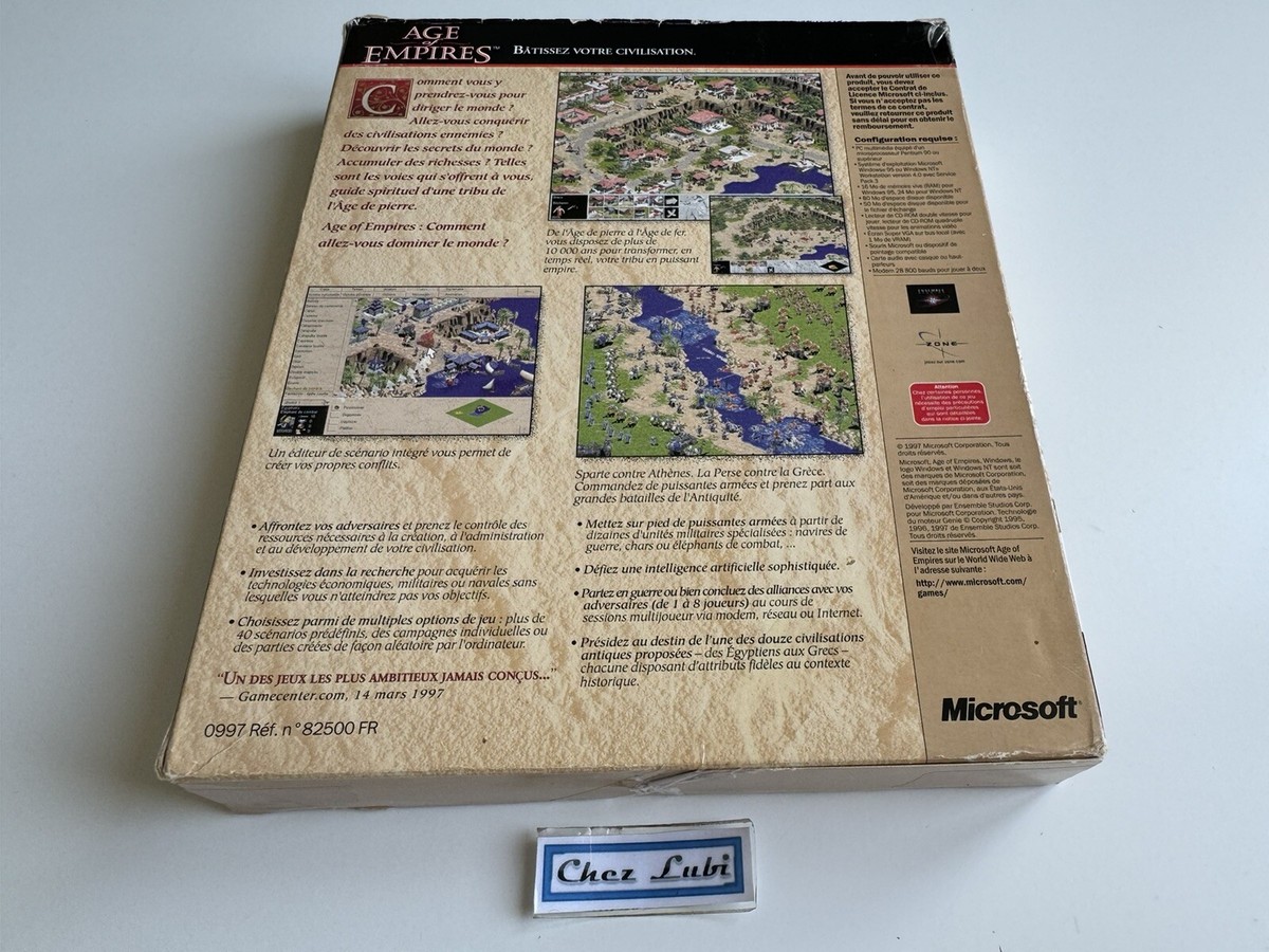 Jeu PC Age Of Empires - Version Big Box Française Avec Notice - Bon État - Jeu De Stratégie
