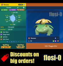 6IV Shiny Venusaur Pokemon Scarlet and Violet