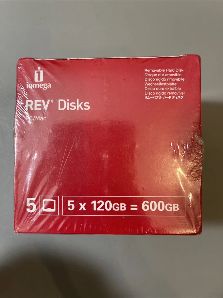 iomega 120 GB x 5 REV Disk PC or Mac Removable Hard Disk 5pk  *NEW/SEALED* - Image 2 of 3