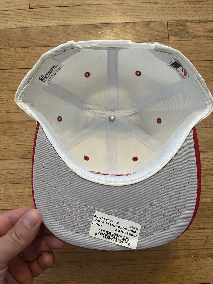 Casquette Cincinnati Reds Vintage Sports Specialties - Taille Réglable, Laine Blanche, Années 90