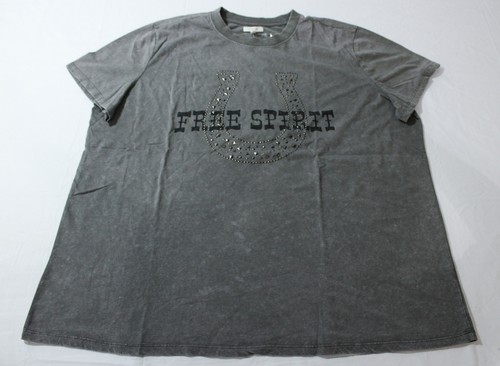 Maurices Womens Plus Size Free Spirit Oversized Fit Graphic Tee BL1 Gray Size 1X - 第 1/3 張圖片
