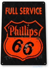 TIN SIGN Phillips 66 Gas Oil Sign, Station, Garage, Auto Shop, Retro Rustic A760