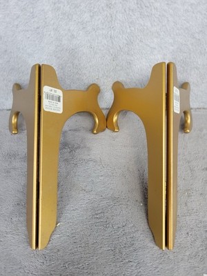 Pair of Gold Metal Plate Display Stands Easels Garden Ridge Made in China 8 