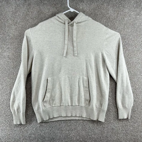 OFF WHITE Felpa donna con cappuccio American Eagle taglia XL manica lunga pullover avorio