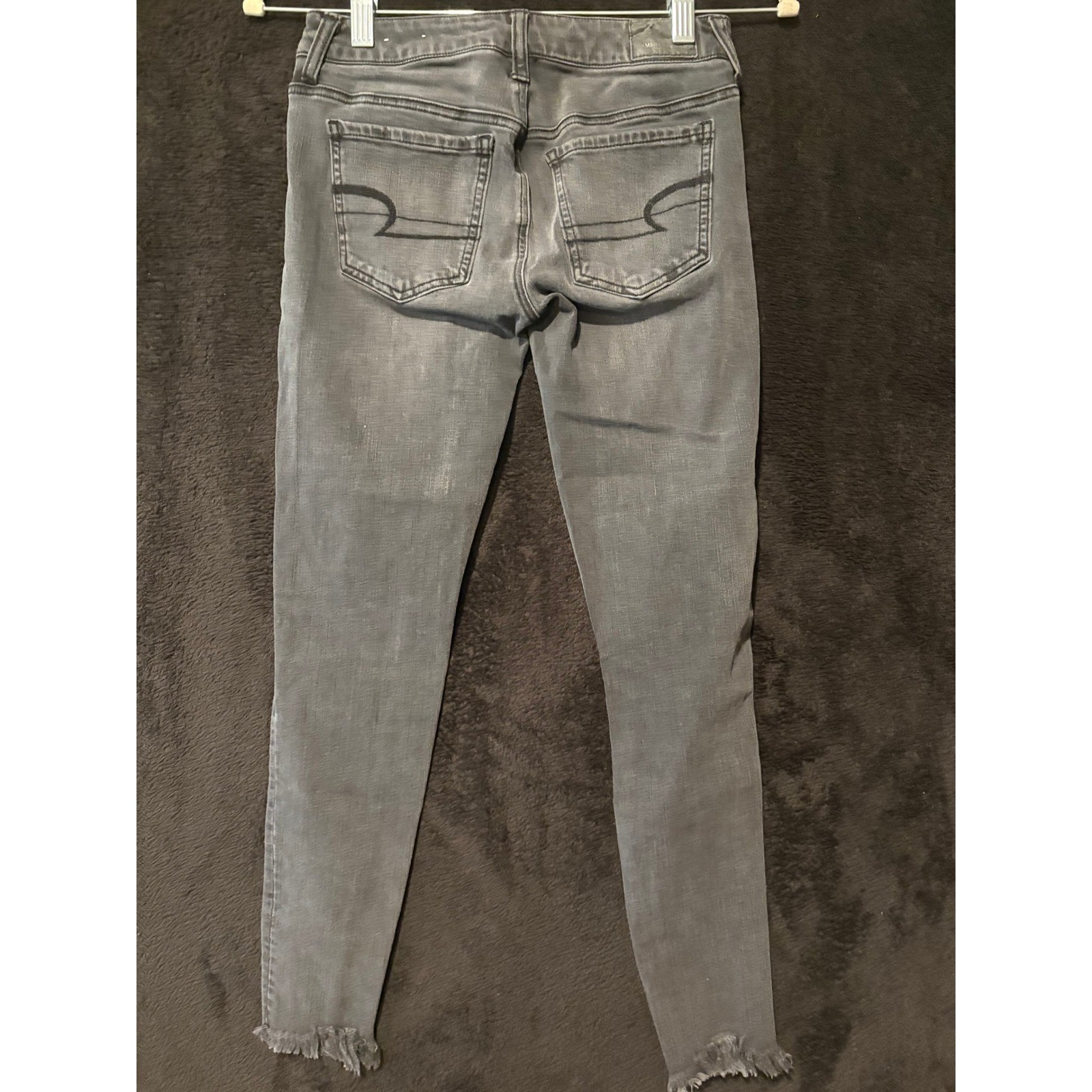 American Eagle Super Stretch Gray Distressed Skin… - image 8