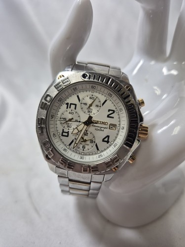 Vintage Seiko Herren Chronograph Uhr 100M W/R 7T62-0DP0 (SNA339P1) Edelstahl - Bild 1 von 5