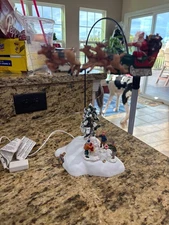 Lemax Christmas Village  Santa Claus Is Coming To Town Flying Sleigh *read parts