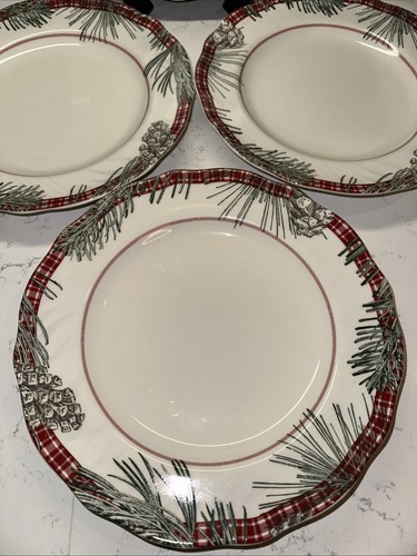 Robert Stanley HOME COLLECTION~11” Christmas/Holiday Plate~Plaid & Pine~Set of 4 - Picture 6 of 10