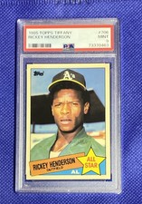 1985 Rickey Henderson All Star Topps Tiffany Baseball #706 RC PSA 9