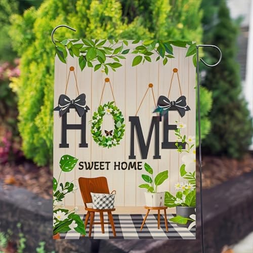 Hello Seasonal Summer Garden Flags 12x18 Double Sided Sweet Greenery Home - Picture 4 of 8