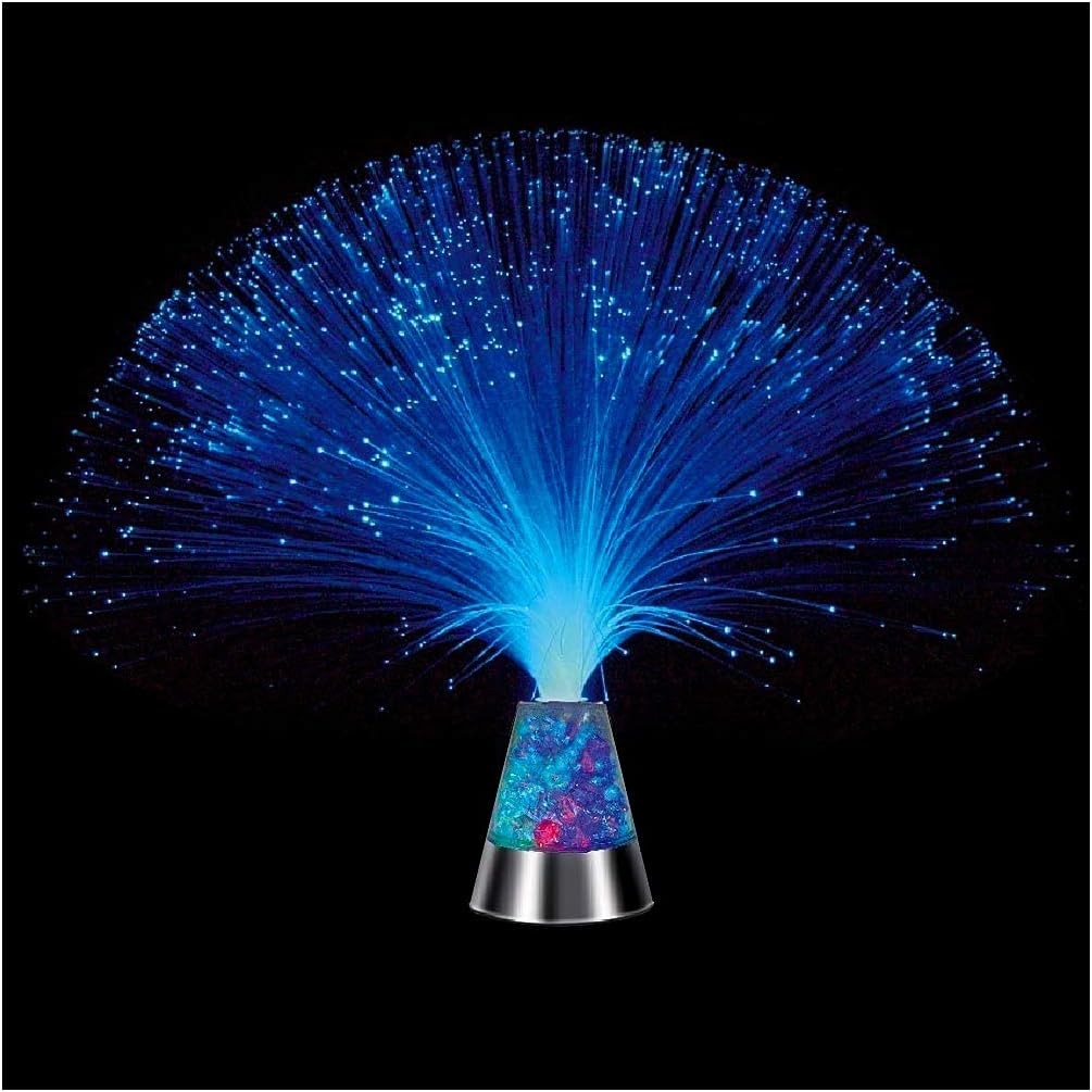 Colour Changing Fibre Optic Crystal Lamp - 13.5"" Mood Lamp for Bedroom & Living