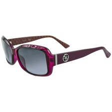 Guess GU7410 Womens Plastic Sunglass 69B Shiny Bordeaux 55-16 Gray Lenses w Case
