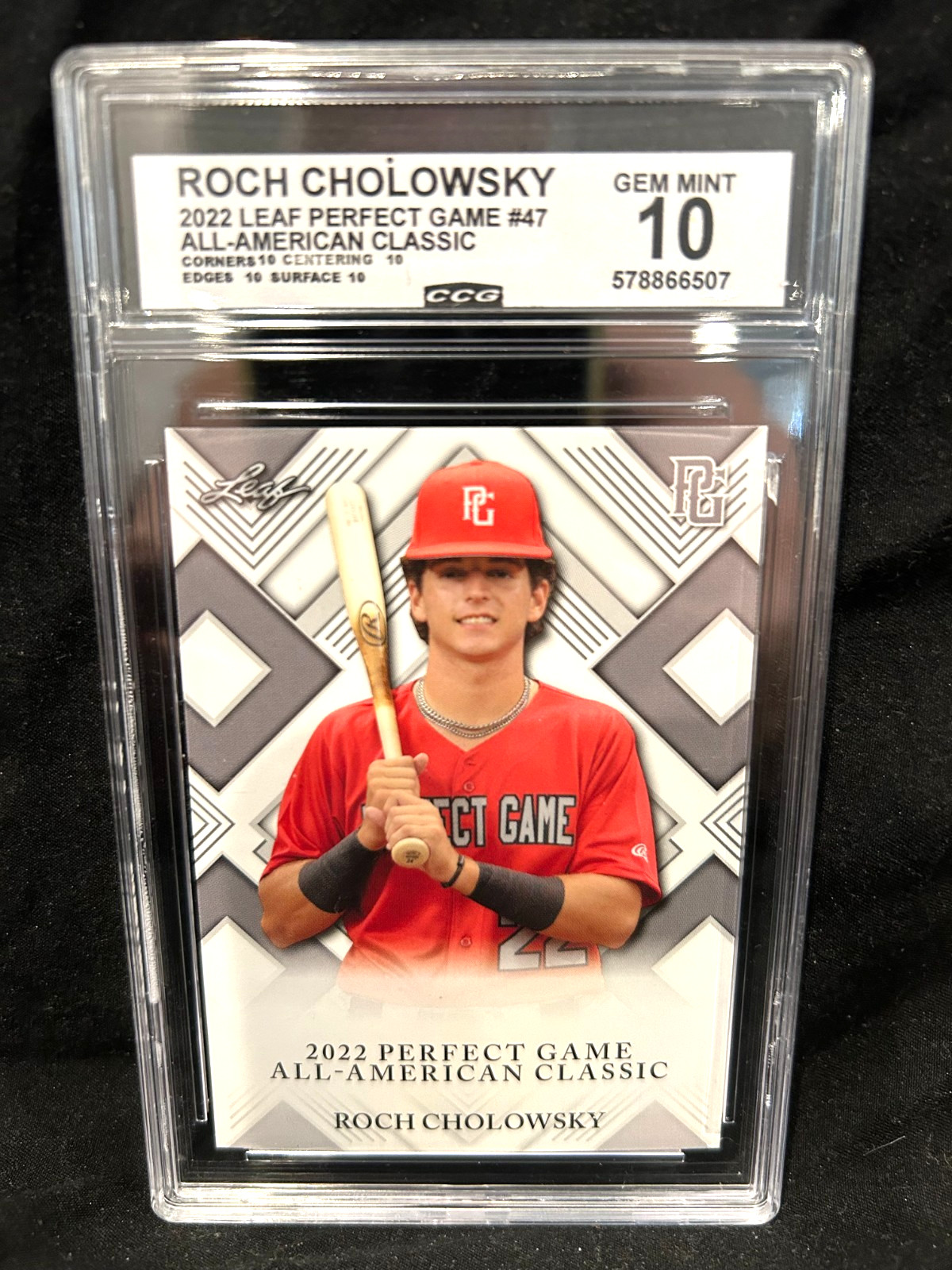 2022 Leaf Roch Cholowsky Perfect Game #47 Graded 10 gem mint