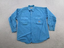Vintage Y2K Bugle Boy Button Up Shirt Blue Long Sleeve Size L Preserve READ