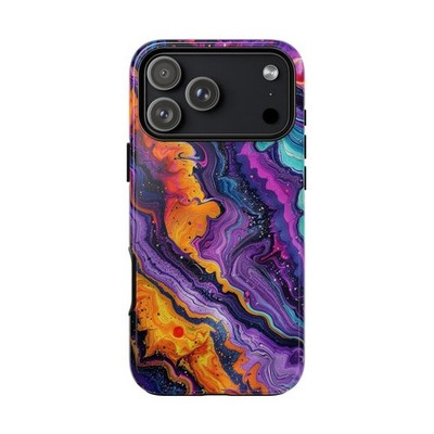 For iPhone/Galaxy/Pixel | Phone Ink Case - Jupiter Orange Purple Liquid