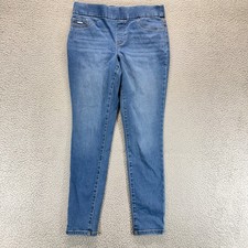 Nine West Womens Heidi Pull On Elastic Waist Flat Front Pants Blue Size 8