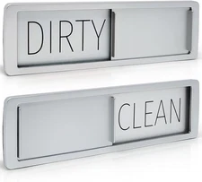 Dishwasher Magnet Clean Dirty Sign by Stackd - Easy to Read & Slide Non-Scratchi