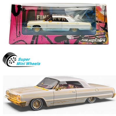 #ad Fine Works64 1:64 Chevy Impala Lowrider White Gold $39.99