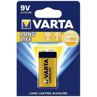 Varta Longlife Extra 9V Block / 6LR61 Alkaline Blockzelle # 04122 101 411