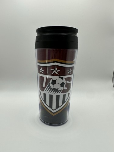USA Soccer Logo Brands 14oz Travel Coffee Cup blue, red and white - Picture 1 of 3
