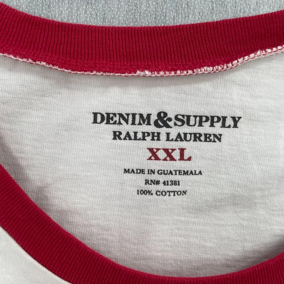 Ralph Lauren Denim Supply Shirt Adult 2XL Ivory DSRL Racing Team NYC Mens XXL - Image 4 of 4