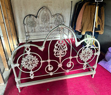 Double Antique Victorian Ornate Iron Bedstead  Beautiful and highly decorative