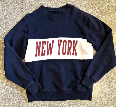 Y2K Sweatshirt New York Stripe John Gault Cotton Poly Blend 20'' x ''26 M/L