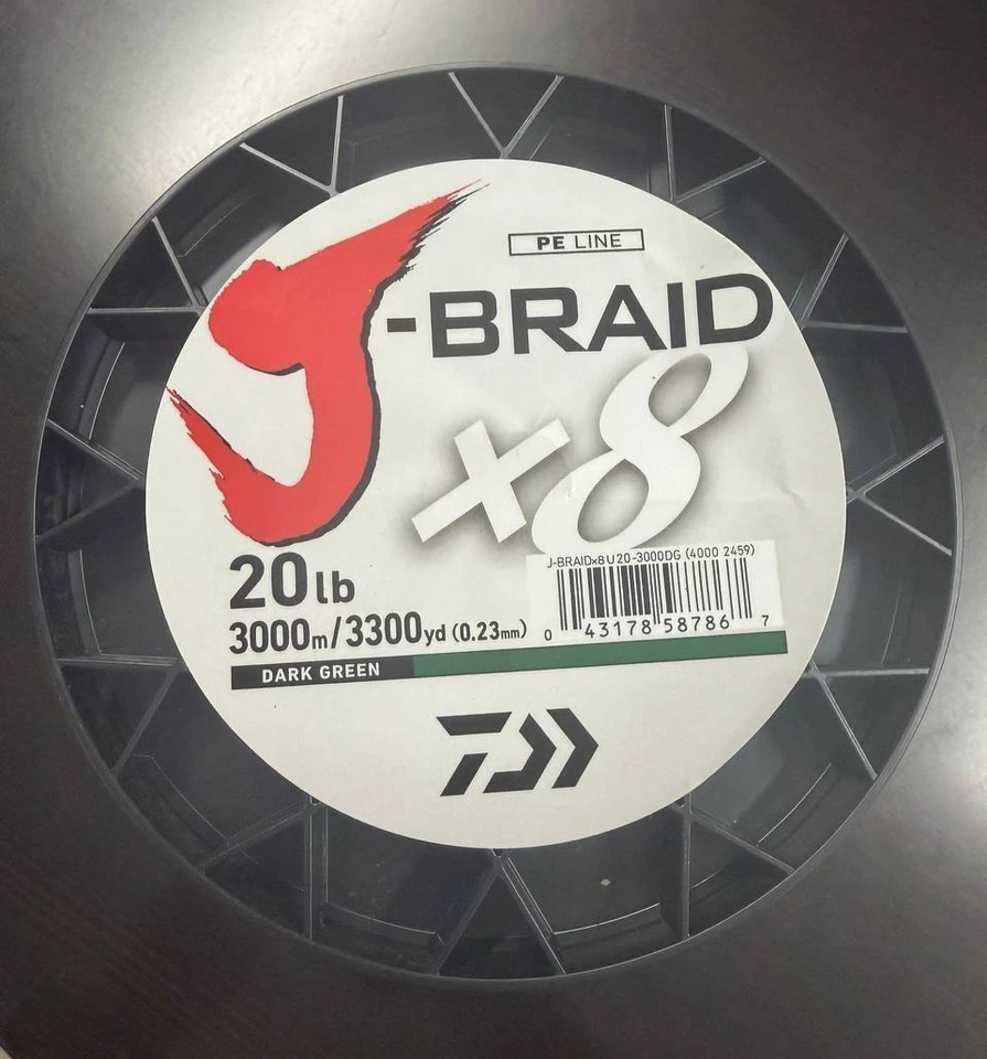 Daiwa JB8U20-3000DG J-Braid x8 (4000 2459) 20 LB 3000m/3000yd (0.23mm) dark gree - Image 2 of 4