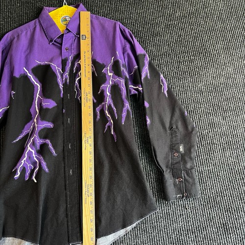 Vintage 90s Brooks & Dunn Purple Lightning Western Shirt. Sz 16-34 - Picture 13 of 16