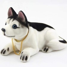 Husky dog Head Dog Puppy Figurine Desktop Ornament Car Decoration Kids Toy