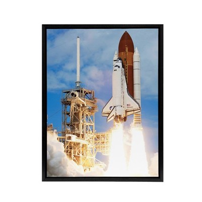 NASA Space Shuttle Discovery Rocket Launch Framed Canvas Wall Art Print
