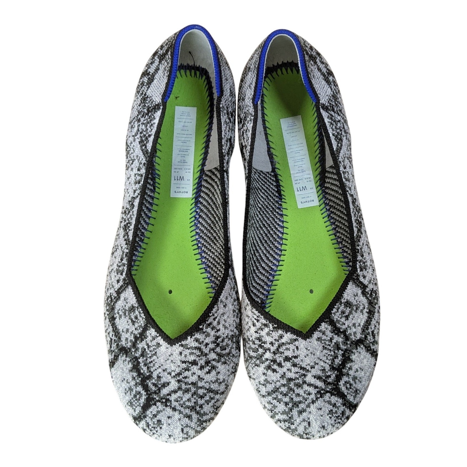 Rothy's The Flat The Python Pointed Toe Knit Shoe… - image 1