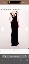 Marchesa Sleeveless Column Gown Size 10 Navy Blue New with Tags NWT