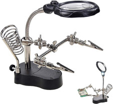 3.5X12X Helping Hands Soldering Station with LED Light Alligator Clips - Magni