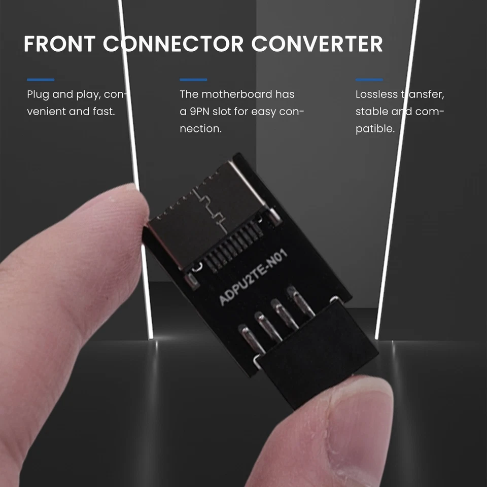 Scheda Madre USB2.0 9Pin a TYPE-C A-KEY Convertitore Connettore Anteriore U3774 - Immagine 4 di 4