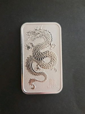 #ad Perth Mint Lunar Dragon 1oz 99.99% Silver Minted Bar Genuine 🇦🇺 Australian AU $179.99