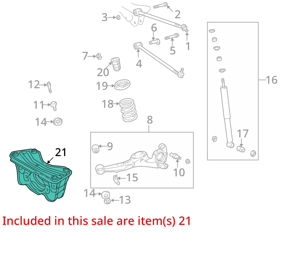 Toyota RAV4 2001 2002 2005 2x4 4x4 AWD cuna travesaño trasero subchasis OEM Foto 3 de 4