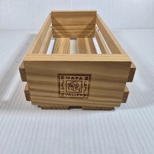 Napa Valley Box Company Wooden 12 Cassette Tape Storage Holder Rack Crate-Empty