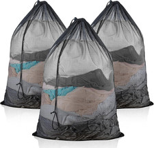 3 Pack Large Mesh Laundry Bag, 24 X 36 Inch Mesh Wash Bag with Drawstring Closur