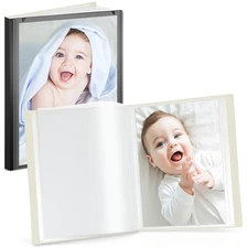 Small Photo Binder 5x7 (Black), 2-Pack Plastic Photo Book, 24 Pockets Show 48...