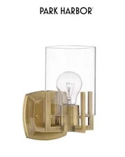 Park Harbor Bercken 5" Wide Sconce Light, PHVL3201AGBR -Aged Brass