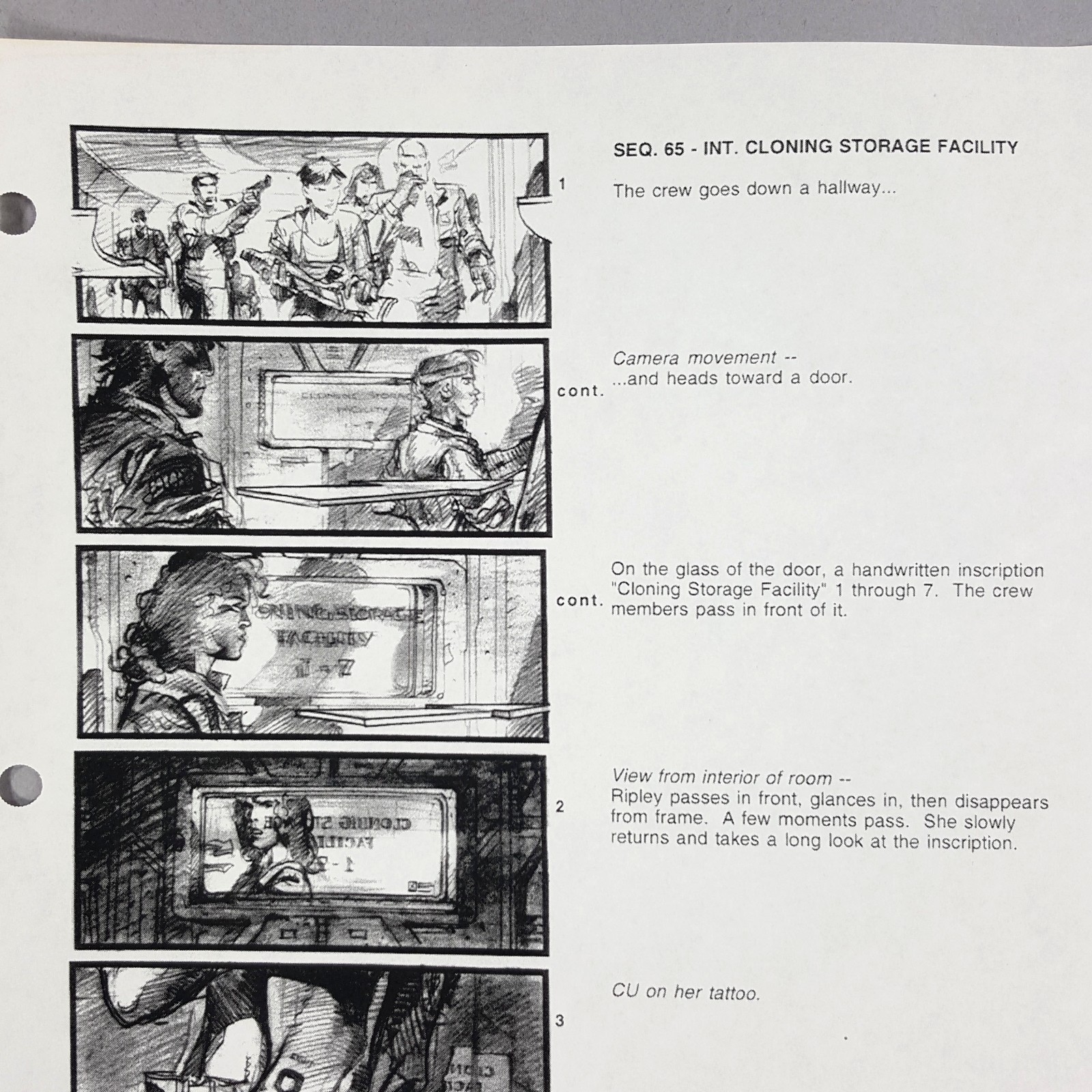 Image 3 of Alien: Resurrection - Production Used Storyboard, Alien Cloning Area, Movie Prop