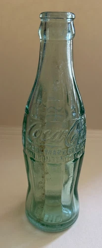 Coca-Cola Vintage Green Glass Bottle 6 oz patent D-105529 Dubuque Iowa