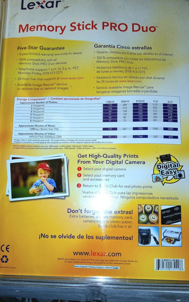 Memory Stick Lexar 512M Pro Duo MagicGate New  - Image 2 of 4